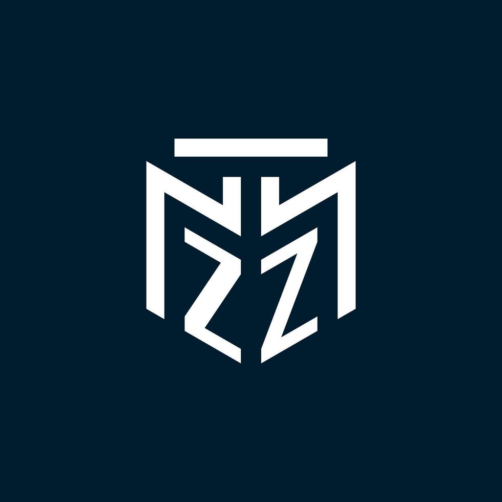 zz monogramma iniziale logo con astratto geometrico stile design vettore
