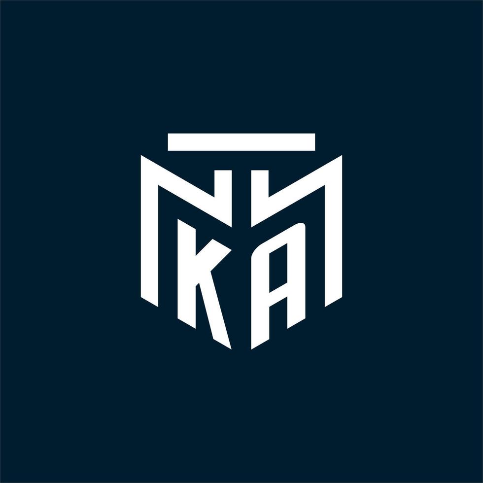 ka monogramma iniziale logo con astratto geometrico stile design vettore