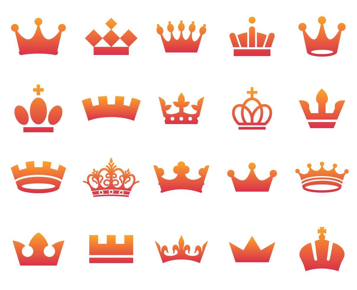 impostato di icone, simboli e elementi di il corona vettore