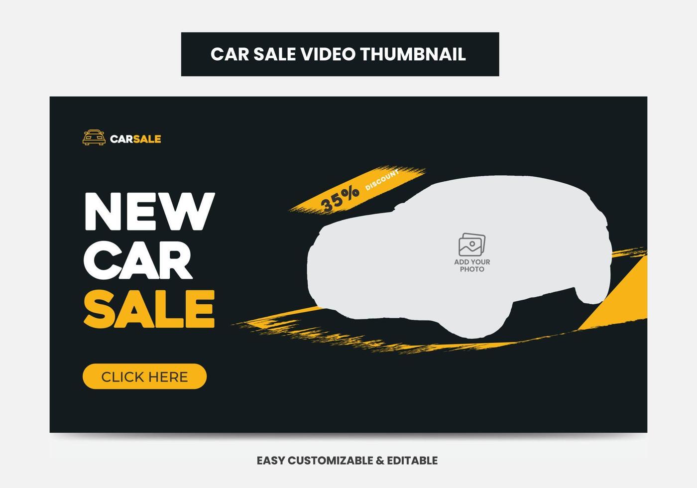 auto vendita promozione video miniatura e ragnatela striscione. auto noleggio servizio sociale media video miniatura vettore