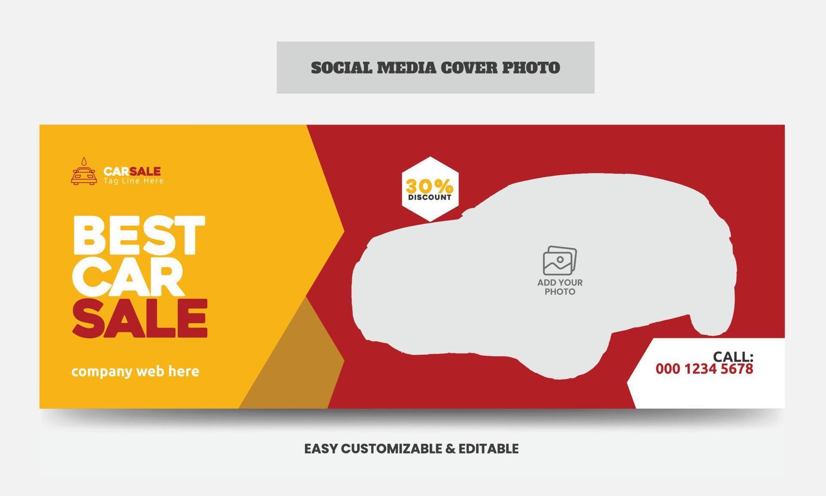 auto vendita sociale media copertina foto design modello auto vendita servizio sociale media ragnatela bandiera vettore