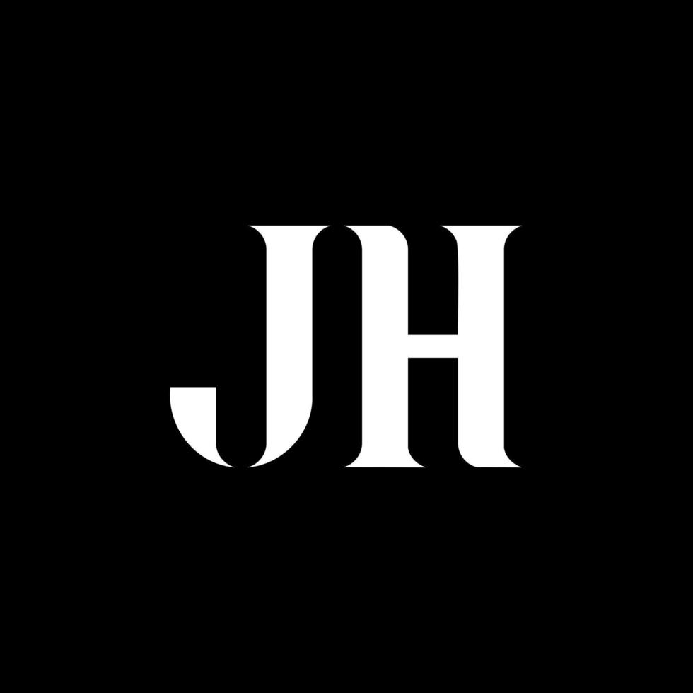 jh j h lettera logo design. iniziale lettera jh maiuscolo monogramma logo bianca colore. jh logo, j h design. jh, j h vettore