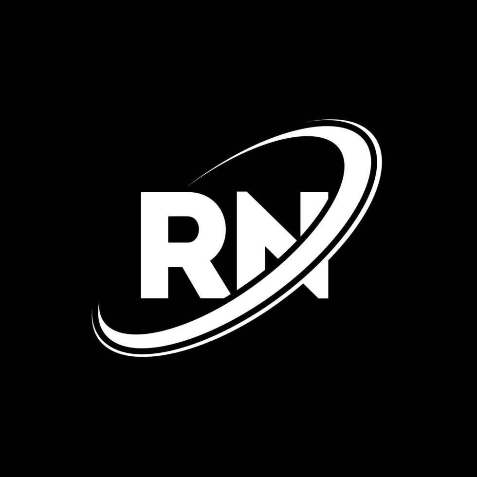 rn r n lettera logo design. iniziale lettera rn connesso cerchio maiuscolo monogramma logo rosso e blu. rn logo, r n design. rn, r n vettore