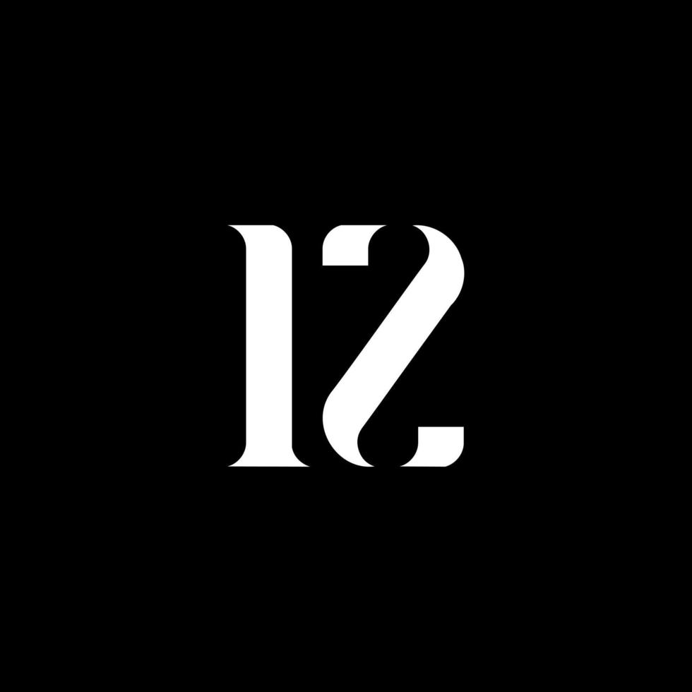 iz io z lettera logo design. iniziale lettera iz maiuscolo monogramma logo bianca colore. iz logo, io z design. io, io z vettore