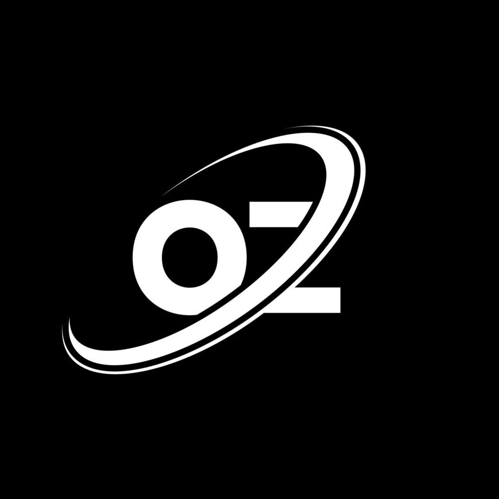 oz o z lettera logo design. iniziale lettera oz connesso cerchio maiuscolo monogramma logo rosso e blu. oz logo, o z design. oz, o z vettore