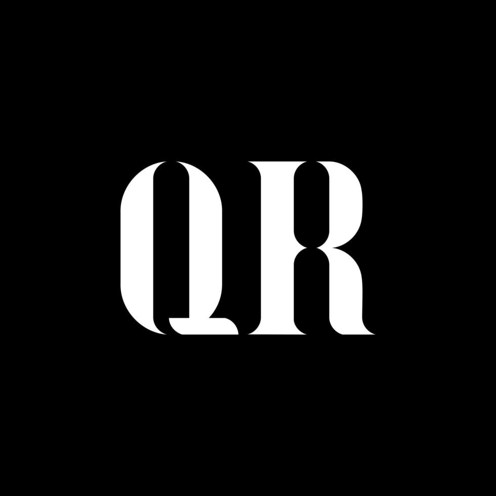 qr q r lettera logo design. iniziale lettera qr maiuscolo monogramma logo bianca colore. qr logo, q r design. qr, q r vettore
