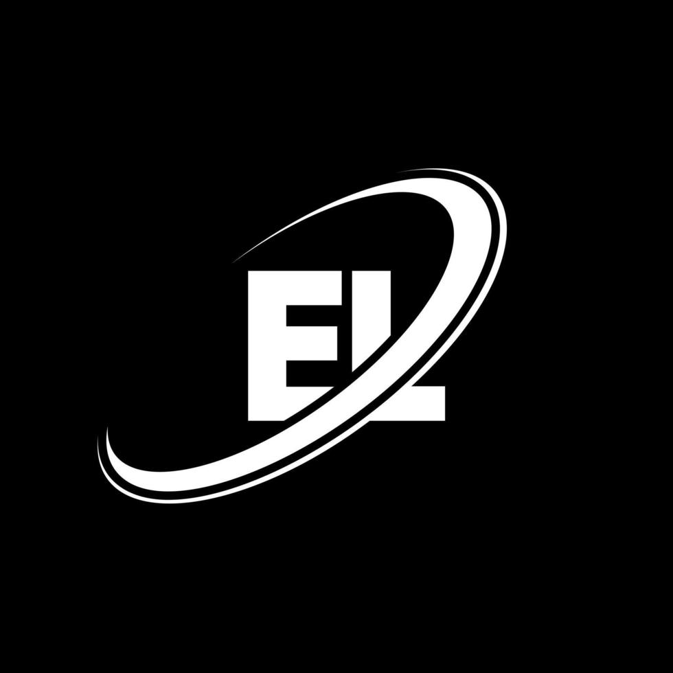 EL e l lettera logo design. iniziale lettera EL connesso cerchio maiuscolo monogramma logo rosso e blu. EL logo, e l design. el, e l vettore