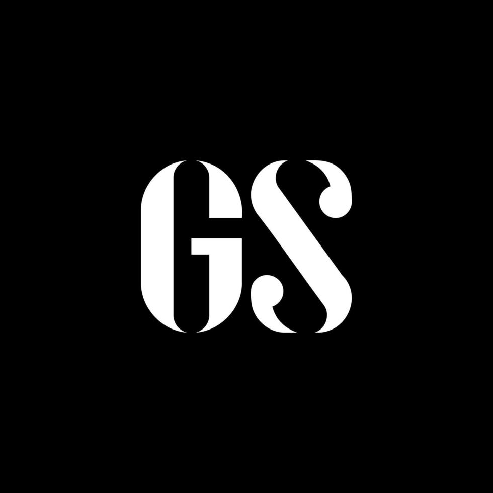 gs g S lettera logo design. iniziale lettera gs maiuscolo monogramma logo bianca colore. gs logo, g S design. g, g S vettore