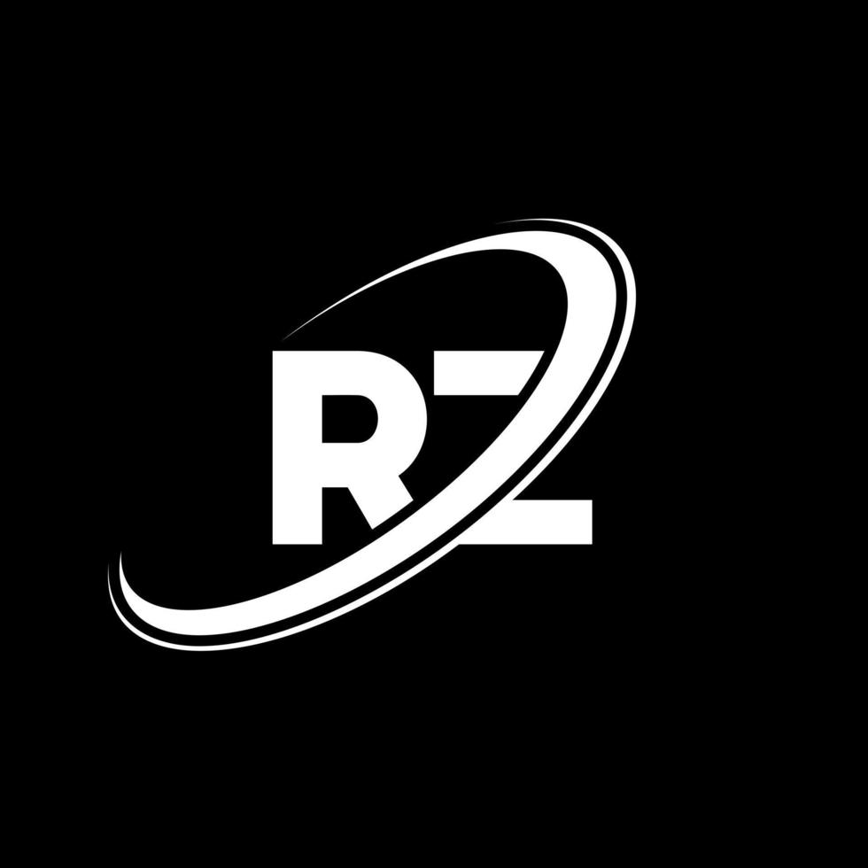 rz r z lettera logo design. iniziale lettera rz connesso cerchio maiuscolo monogramma logo rosso e blu. rz logo, r z design. rz, r z vettore