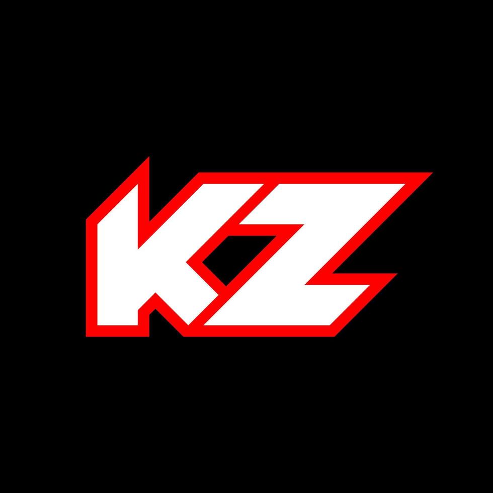 kz logo disegno, iniziale kz lettera design con fantascienza stile. kz logo per gioco, esportazione, tecnologia, digitale, Comunità o attività commerciale. K z sport moderno corsivo alfabeto font. tipografia urbano stile caratteri. vettore