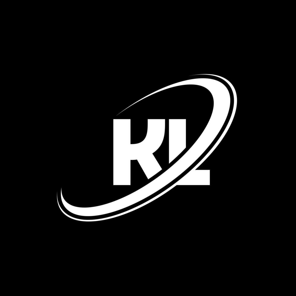 kl K l lettera logo design. iniziale lettera kl connesso cerchio maiuscolo monogramma logo rosso e blu. kl logo, K l design. kl, K l vettore