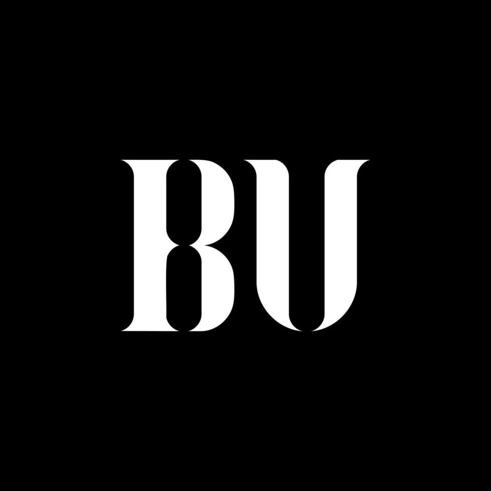 bu B u lettera logo design. iniziale lettera bu maiuscolo monogramma logo bianca colore. bu logo, B u design. ma, B u vettore