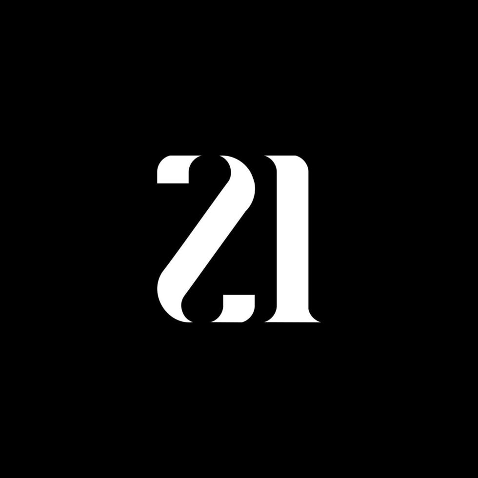 zi z io lettera logo design. iniziale lettera zi maiuscolo monogramma logo bianca colore. zi logo, z io design. zi, z io vettore