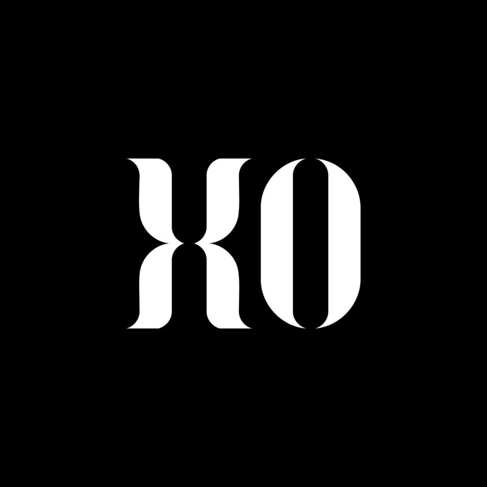 xo X o lettera logo design. iniziale lettera xo maiuscolo monogramma logo bianca colore. xo logo, X o design. xo, X o vettore