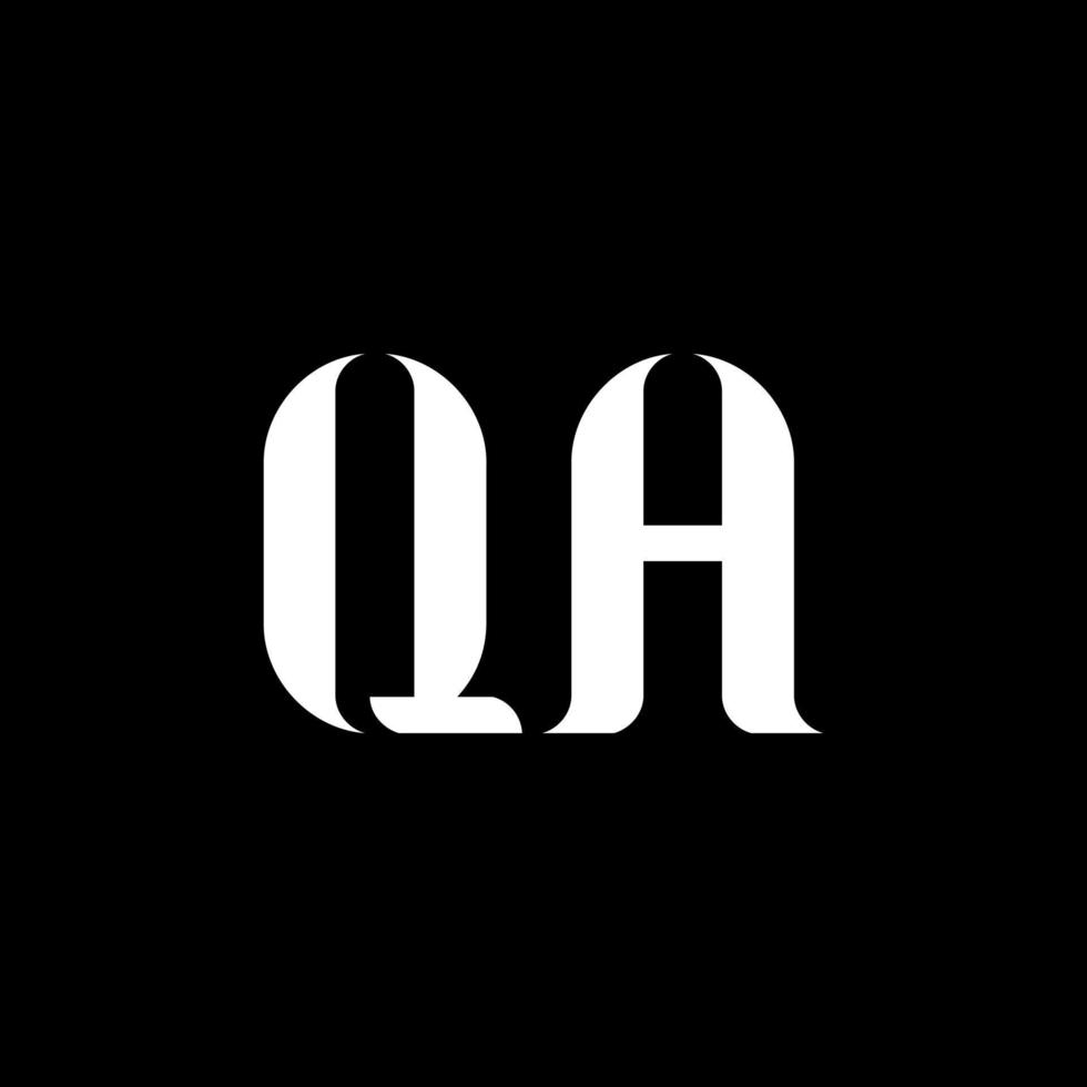 qa q un' lettera logo design. iniziale lettera qa maiuscolo monogramma logo bianca colore. qa logo, q un' design. qa, q un' vettore