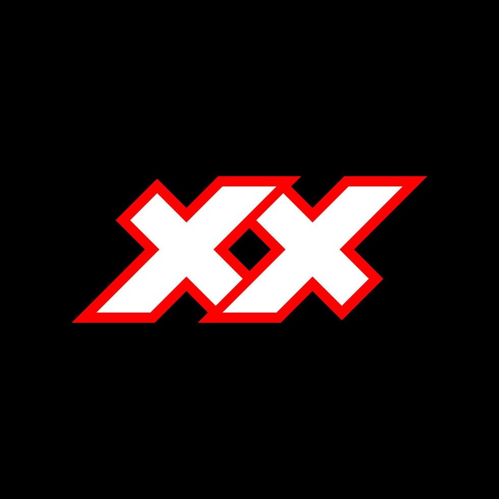 xx logo disegno, iniziale xx lettera design con fantascienza stile. xx logo per gioco, esportazione, tecnologia, digitale, Comunità o attività commerciale. X X sport moderno corsivo alfabeto font. tipografia urbano stile caratteri. vettore