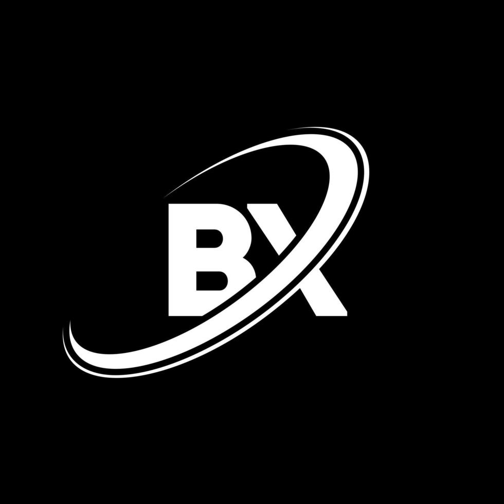 bx B X lettera logo design. iniziale lettera bx connesso cerchio maiuscolo monogramma logo rosso e blu. bx logo, B X design. bx, B X vettore
