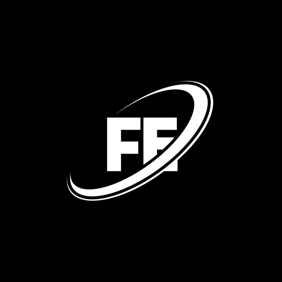 fe f e lettera logo design. iniziale lettera fe connesso cerchio maiuscolo monogramma logo rosso e blu. fe logo, f e design. fe, f e vettore