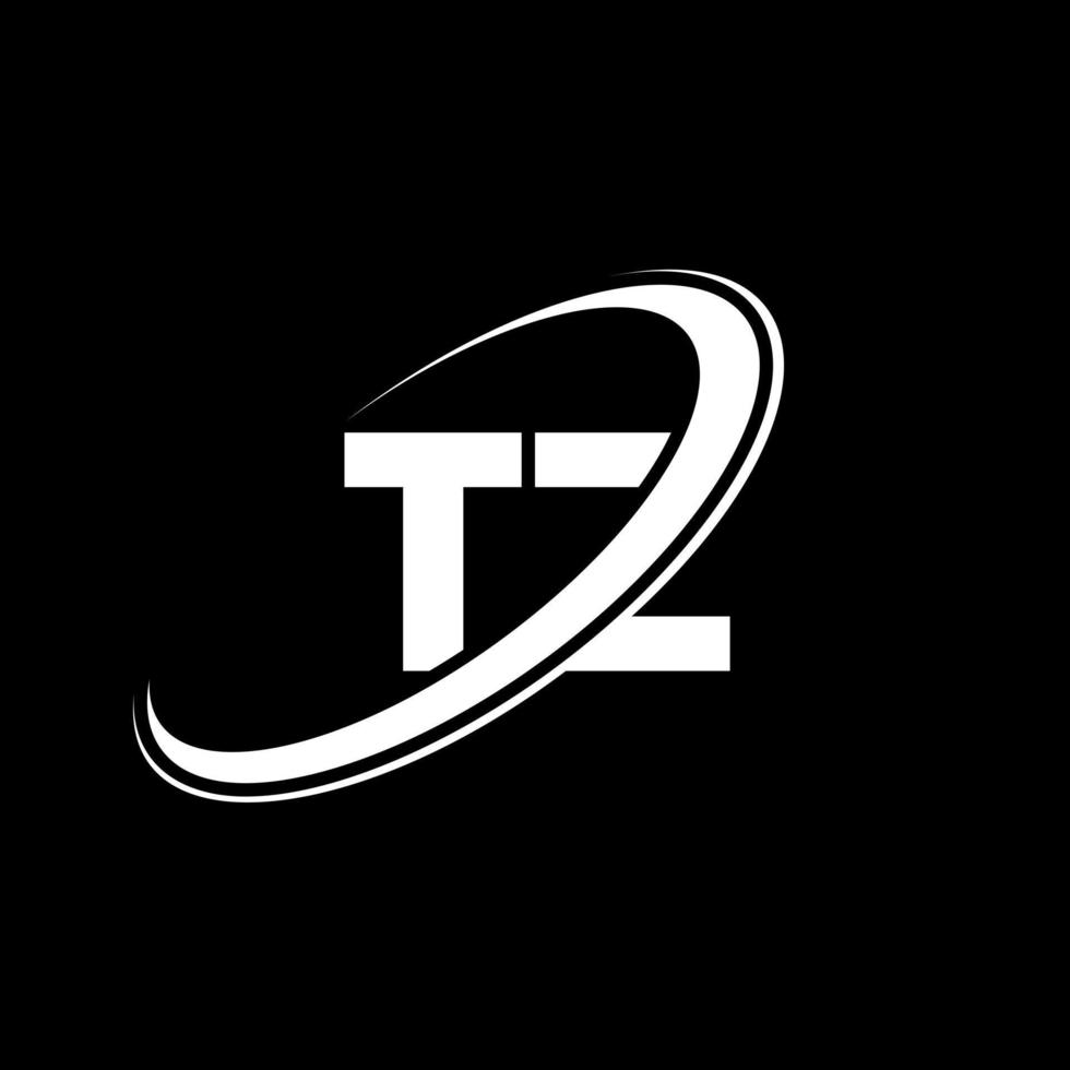 tz t z lettera logo design. iniziale lettera tz connesso cerchio maiuscolo monogramma logo rosso e blu. tz logo, t z design. tz, t z vettore