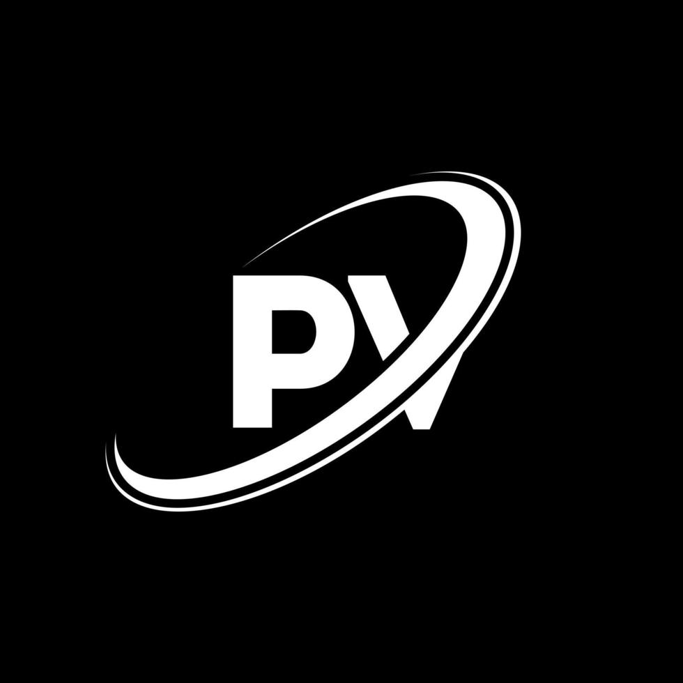 pv p v lettera logo design. iniziale lettera pv connesso cerchio maiuscolo monogramma logo rosso e blu. pv logo, p v design. pv, p v vettore