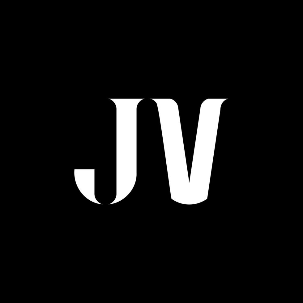 jv j v lettera logo design. iniziale lettera jv maiuscolo monogramma logo bianca colore. jv logo, j v design. jv, j v vettore