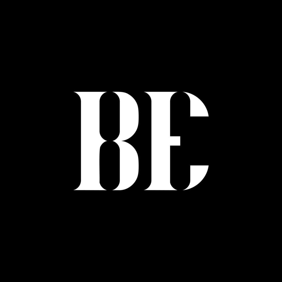 essere B e lettera logo design. iniziale lettera essere maiuscolo monogramma logo bianca colore. essere logo, B e design. essere, B e vettore