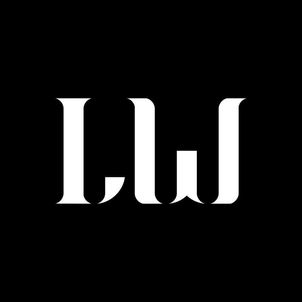 lw l w lettera logo design. iniziale lettera lw maiuscolo monogramma logo bianca colore. lw logo, l w design. lw, l w vettore