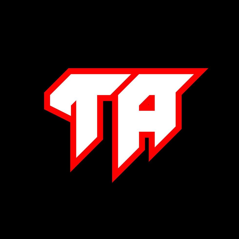 ta logo disegno, iniziale ta lettera design con fantascienza stile. ta logo per gioco, esportazione, tecnologia, digitale, Comunità o attività commerciale. t un' sport moderno corsivo alfabeto font. tipografia urbano stile caratteri. vettore