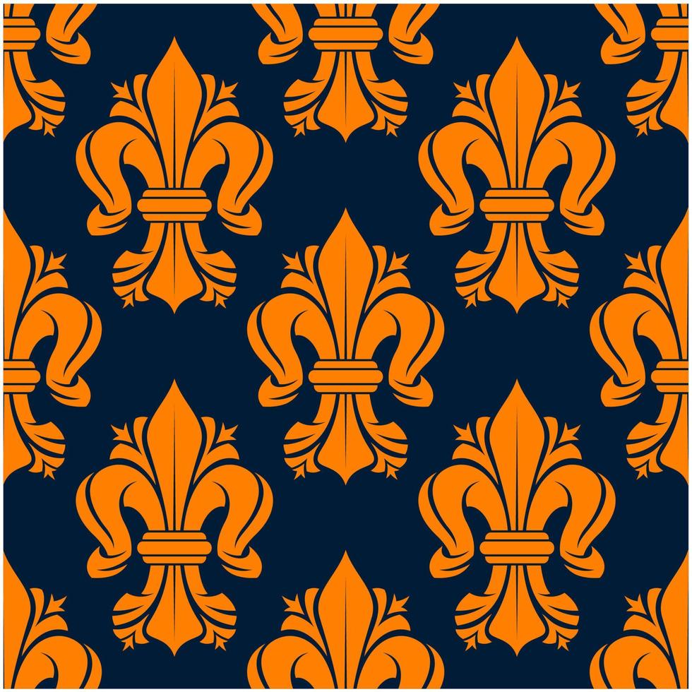 arancia vittoriano fleur-de-lis senza soluzione di continuità modello vettore