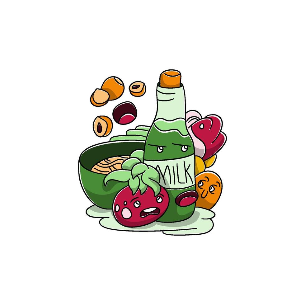 vegetariano proteina vettore scarabocchio illustrazione sfondo bandiera salutare cibo naturale prodotti, elementi per menù, annuncio pubblicitario