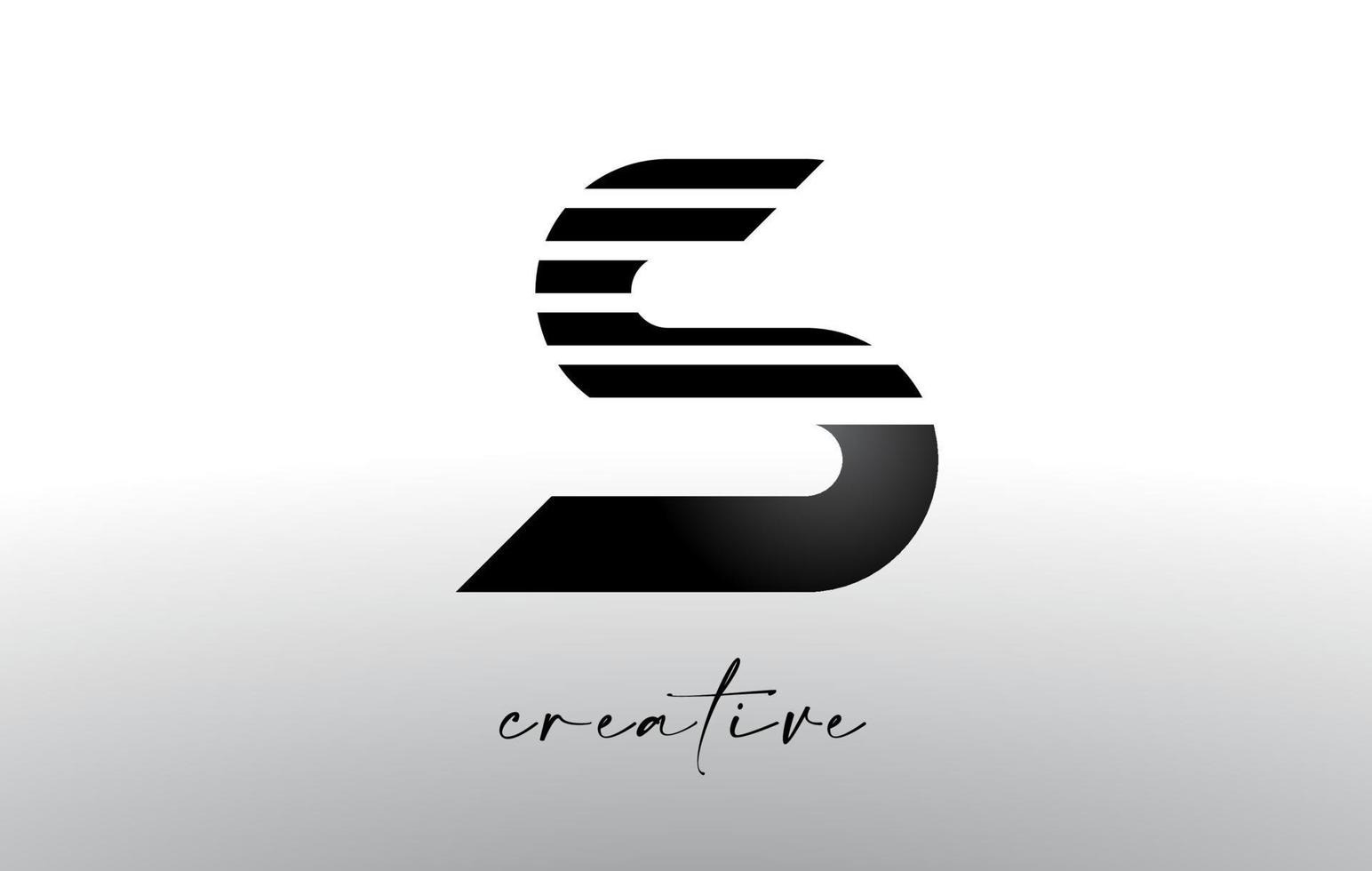 Linee lettera S logo design con creativo Linee tagliare su metà di il lettera vettore