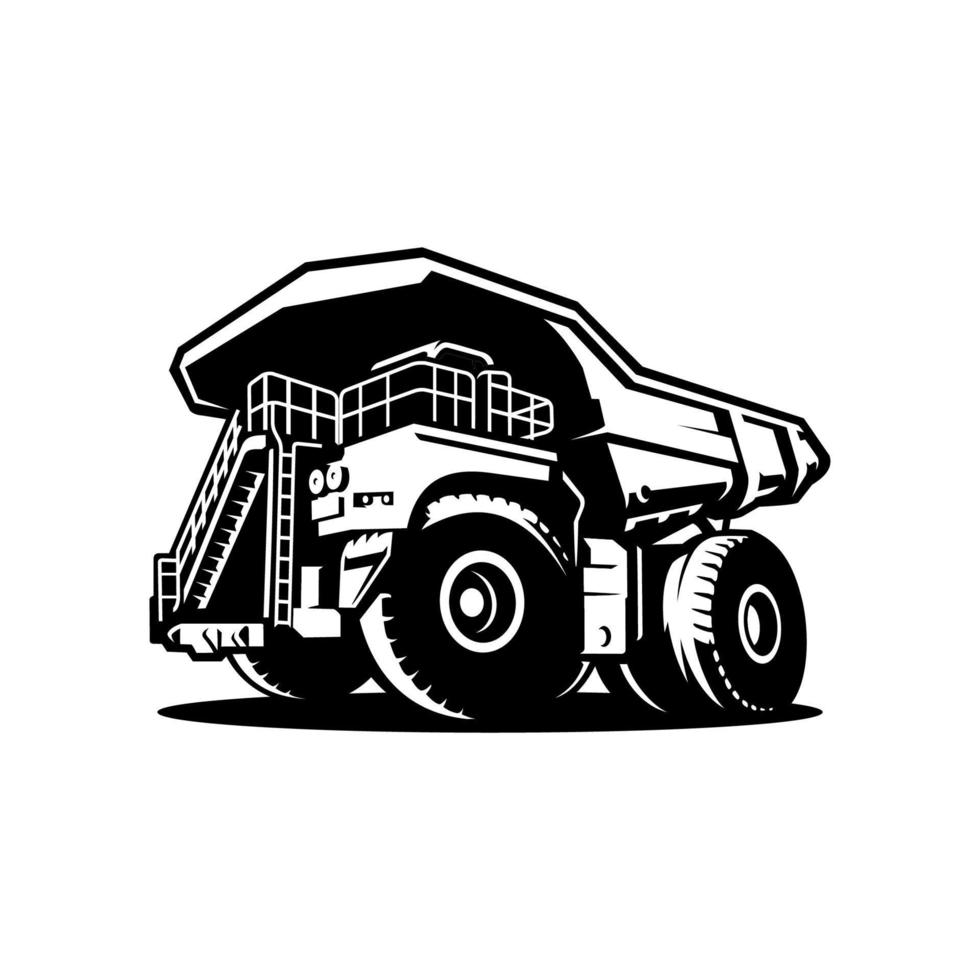 cumulo di rifiuti camion, estrazione camion illustrazione logo vettore
