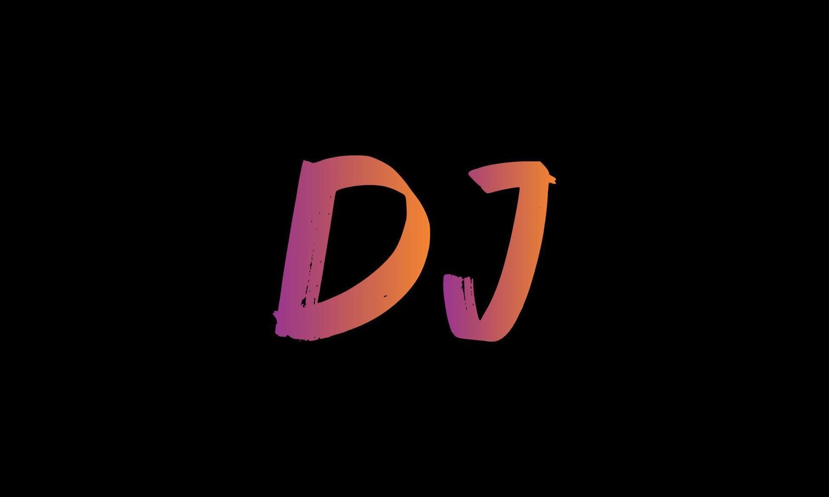 iniziale lettera dj logo. dj spazzola azione lettera logo design gratuito vettore modello.