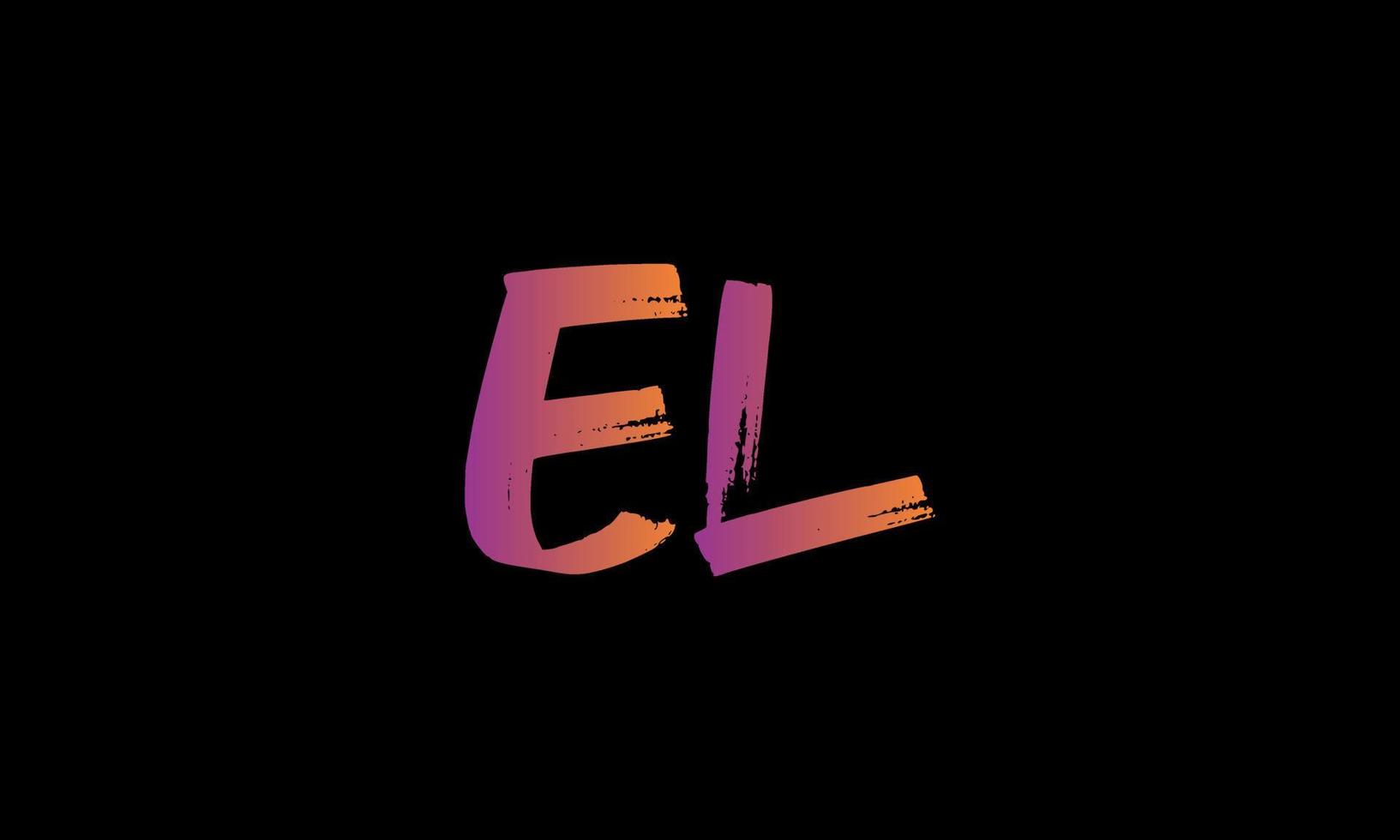 iniziale lettera EL logo. EL spazzola azione lettera logo design gratuito vettore file.