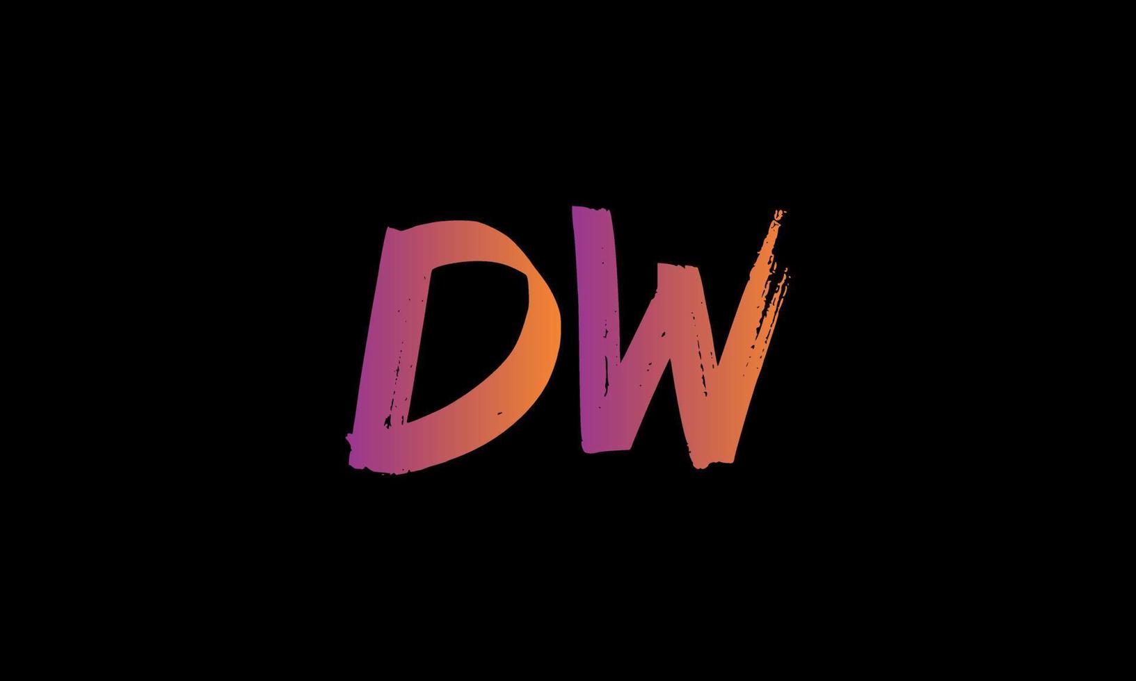 iniziale lettera dw logo. dw spazzola azione lettera logo design gratuito vettore file.