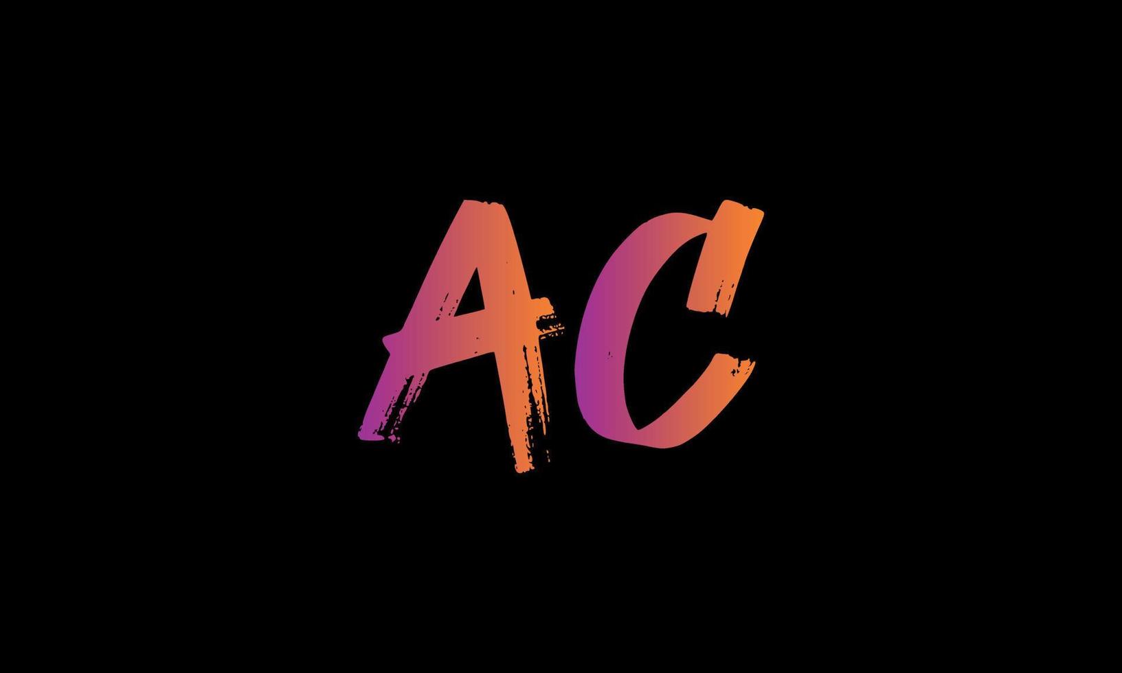 iniziale lettera AC logo. AC spazzola azione lettera logo design gratuito vettore modello.