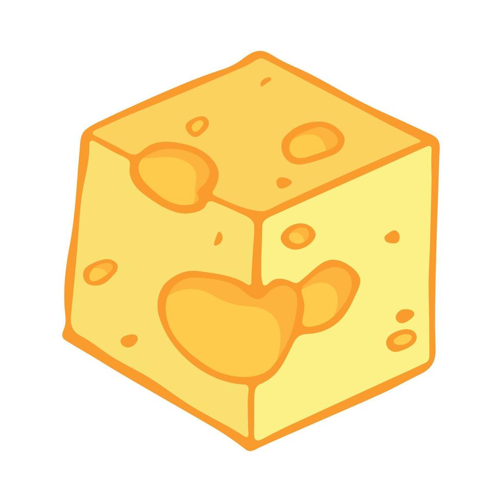 parti e fette di formaggio disegnate a mano isolate su sfondo bianco. icona di formaggio. clipart di formaggio vettoriale