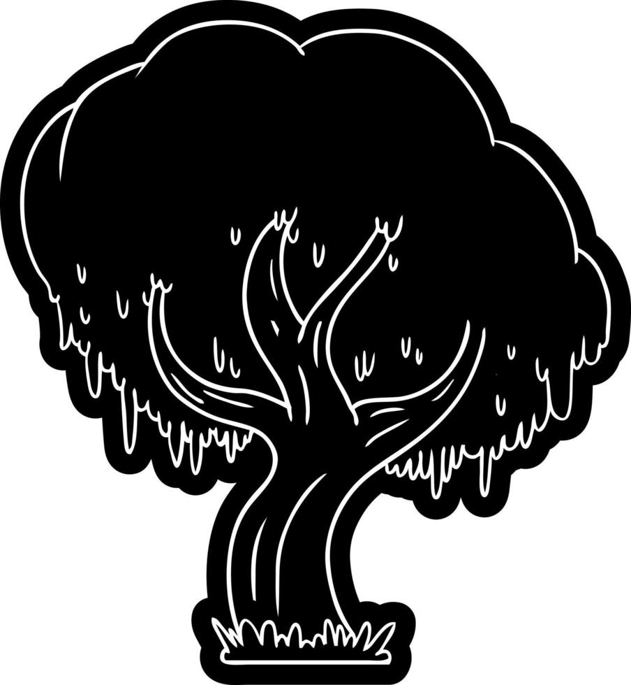 cartone animato icona disegno di un' verde albero vettore