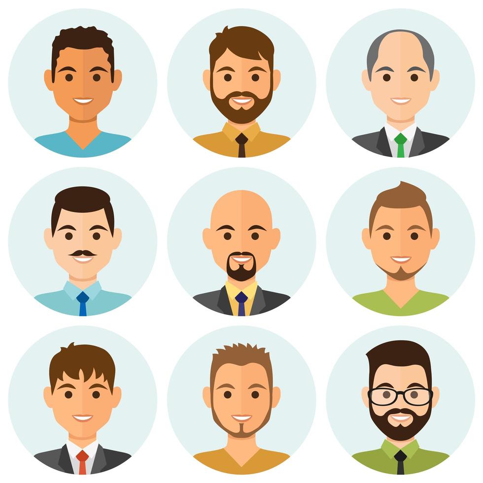 avatar di uomini d'affari maschio sorridente vettore