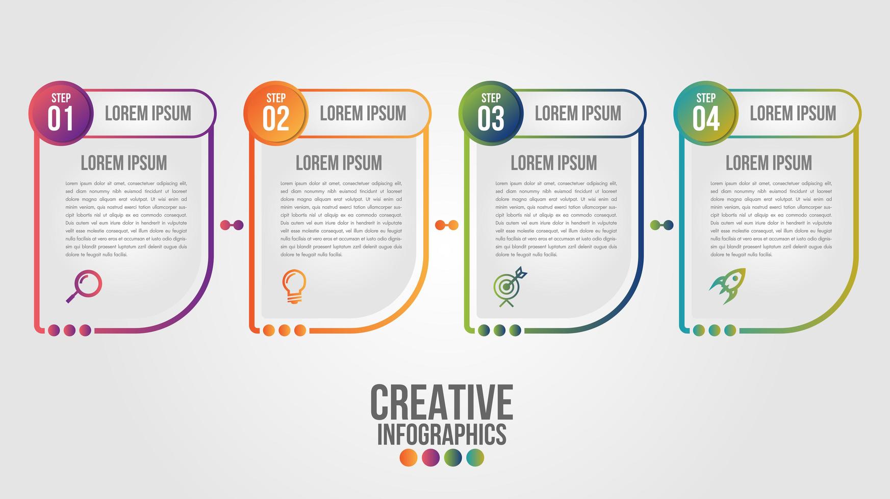 infografica con 4 forme astratte con contorni sfumati vettore