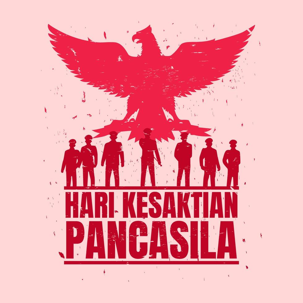 indonesiano nazionale giorno. hari kesaktian Pancasila si intende Pancasila santità giorno. vettore illustrazione