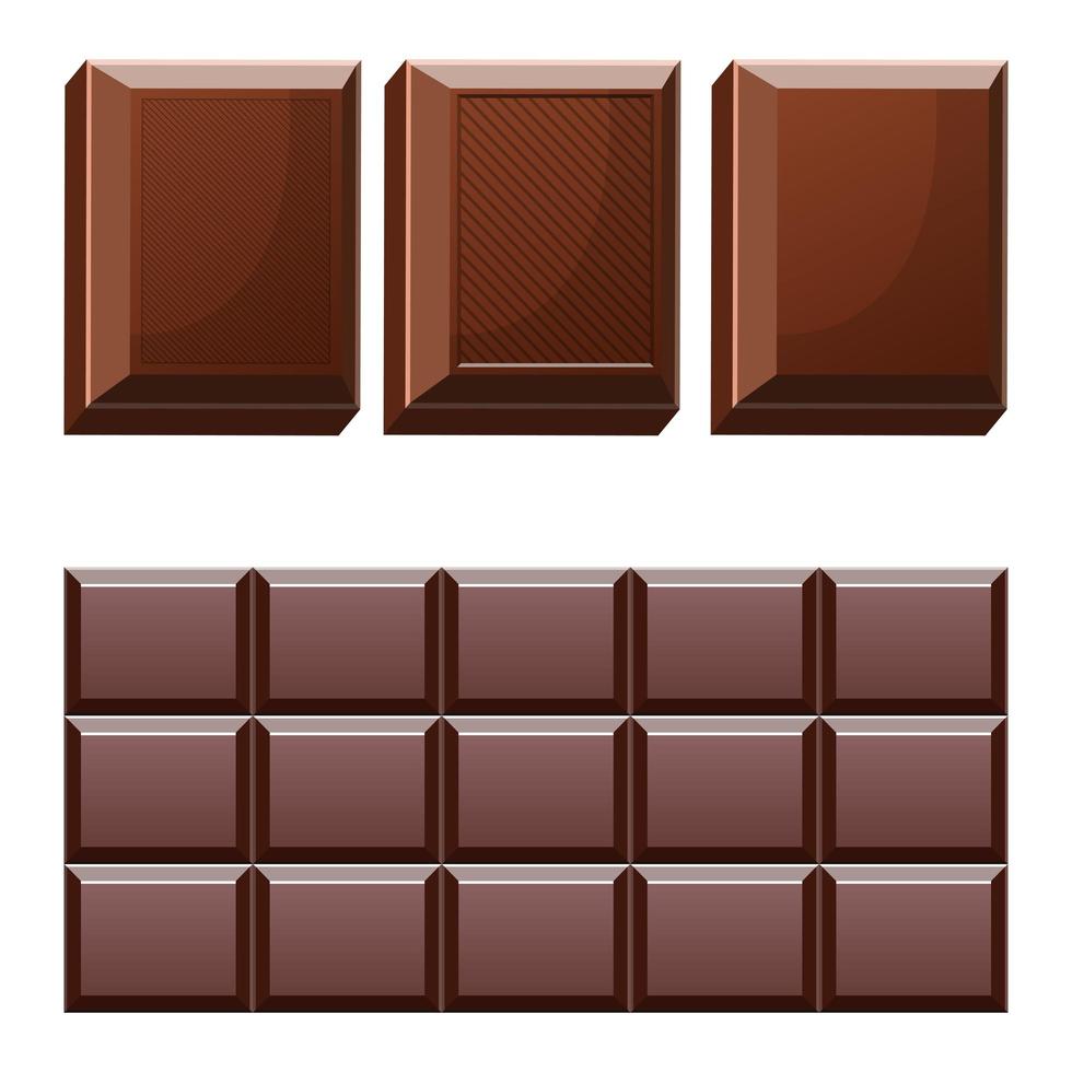 barretta di cioccolato isolata su fondo bianco vettore
