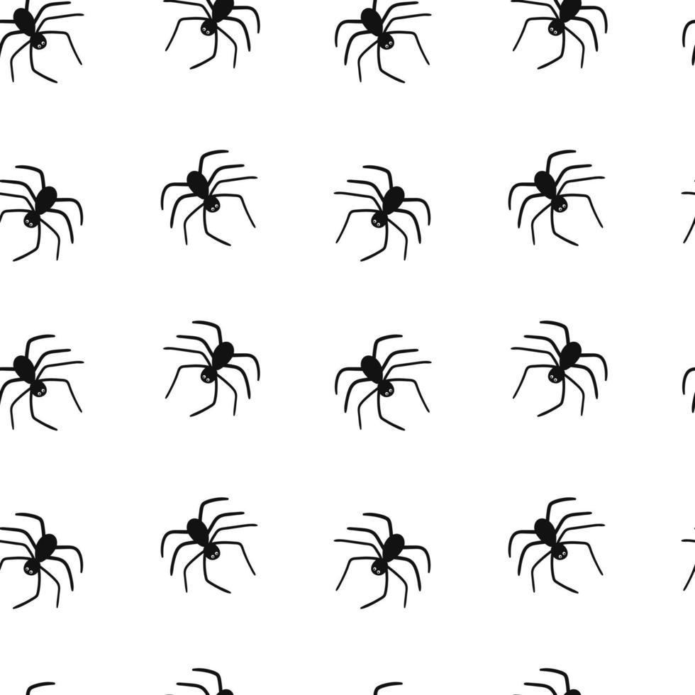 ragni ragnatela senza soluzione di continuità modello. vettore ragno isolato su bianca sfondo. Halloween modello.
