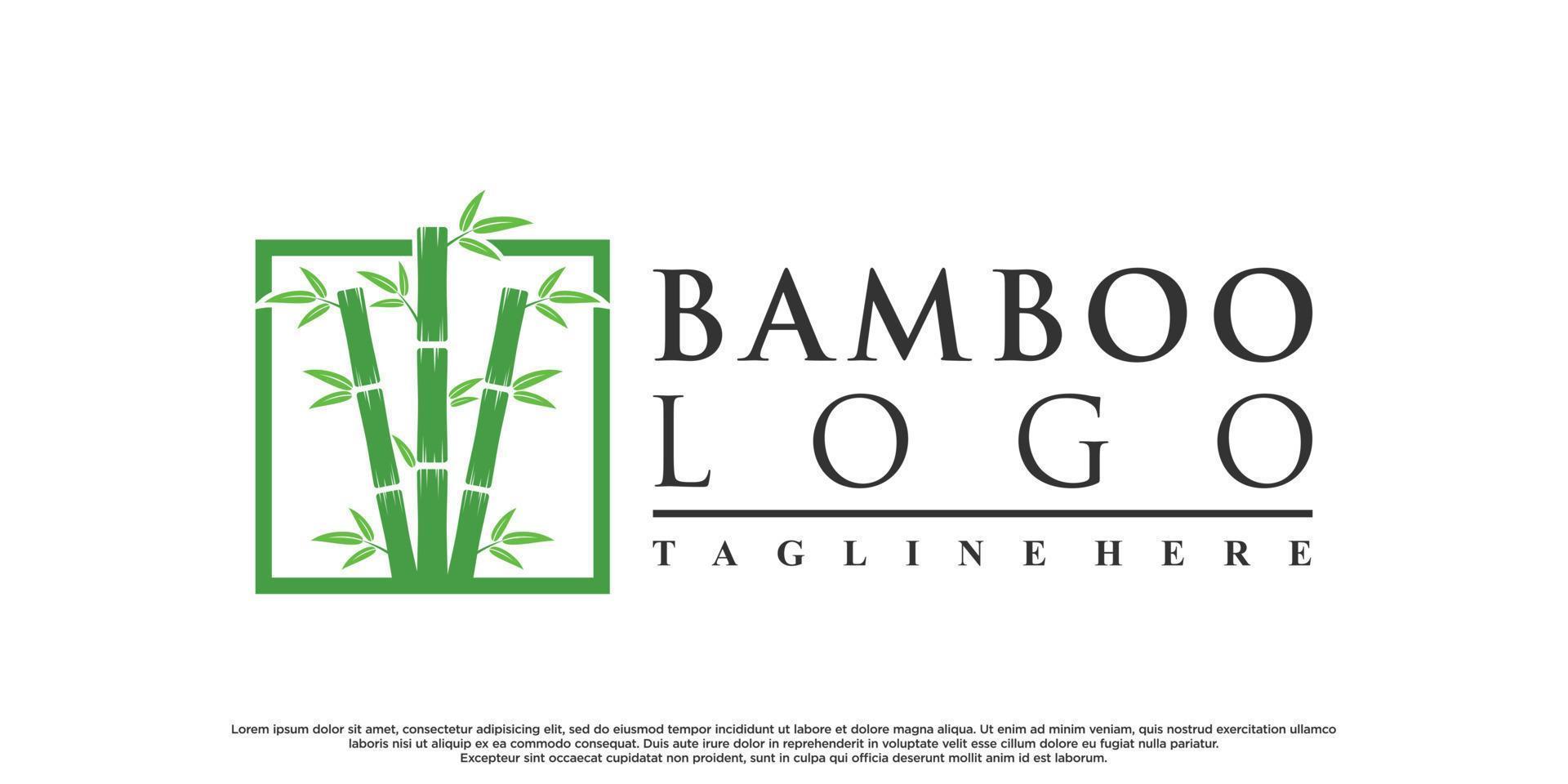 bambù logo design con creativo concetto premio vettore