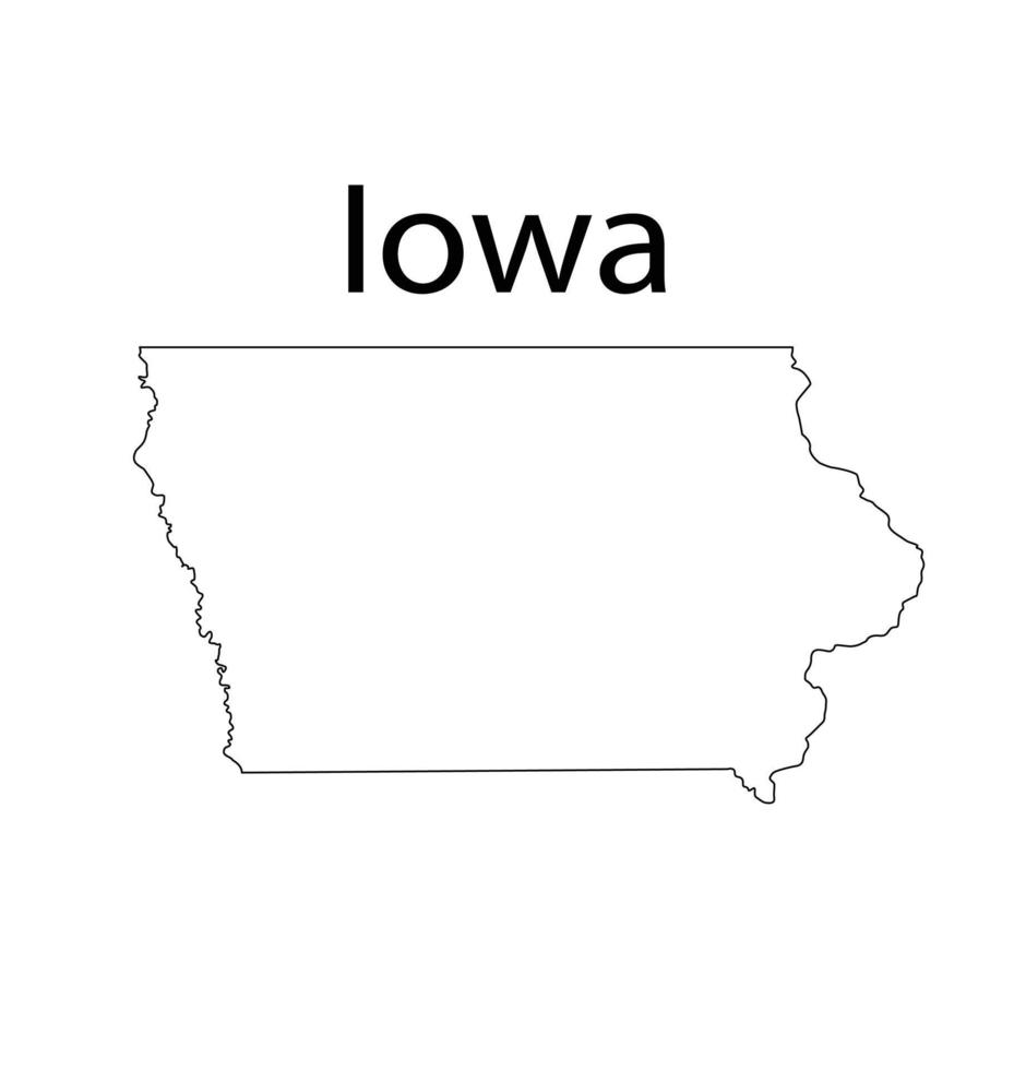Iowa carta geografica linea arte vettore illustrazione