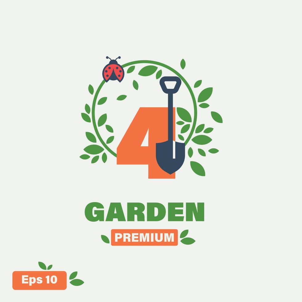 giardino numerico 4 logo vettore