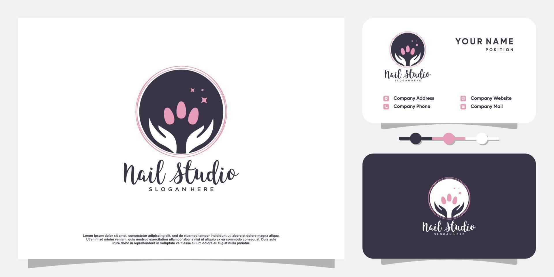 chiodo arte logo design vettore con moderno e creativo stile