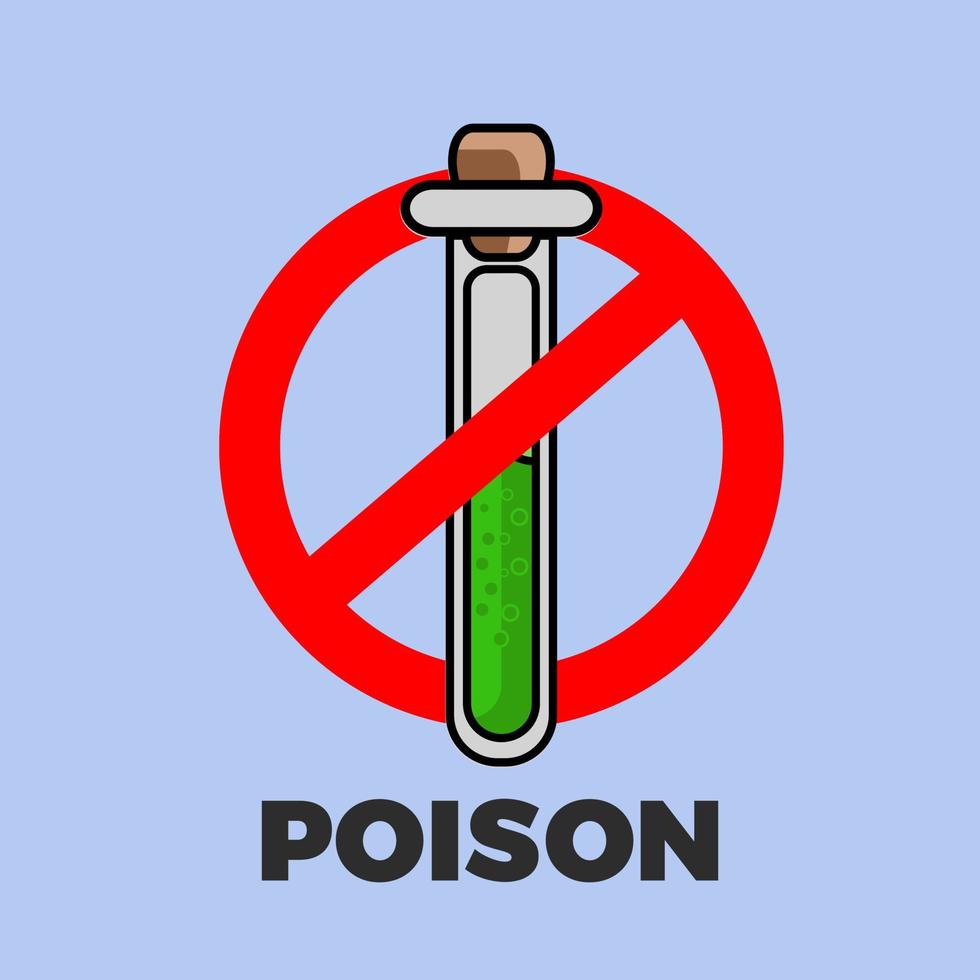 vettore illustrazione di avvertimento veleno con liquido.