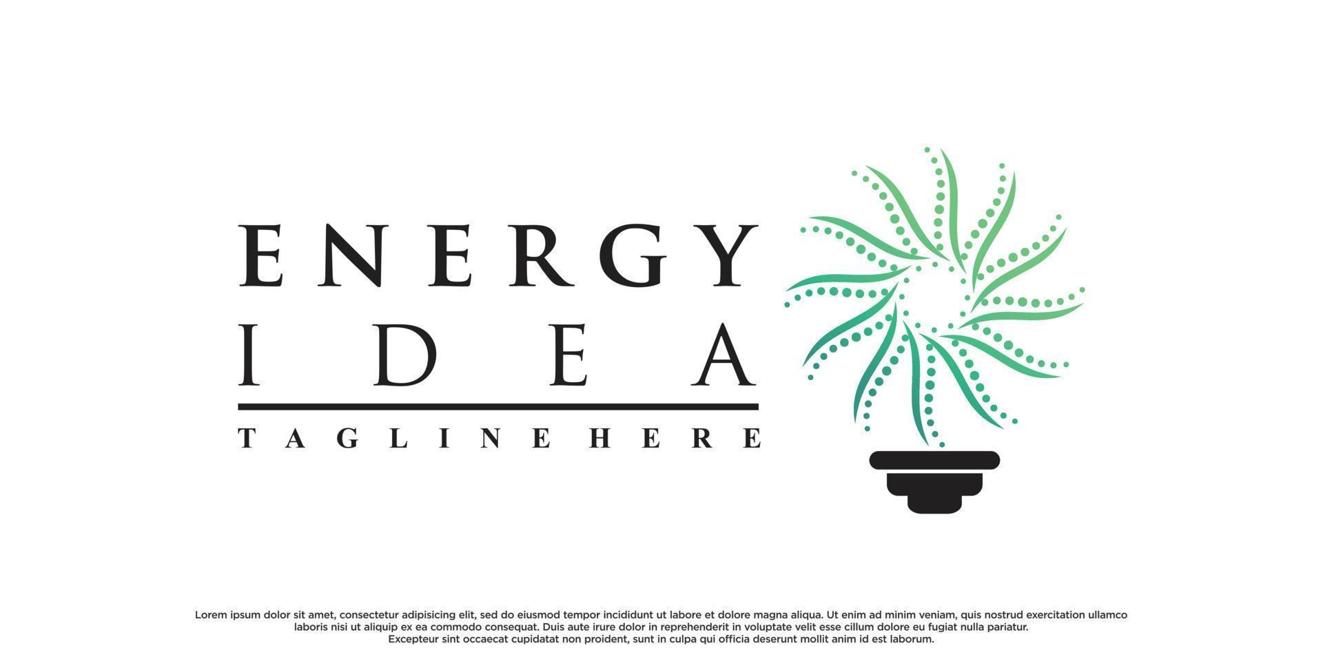 energia idea logo design lampada illustrazione con creativo concetto premio vettore