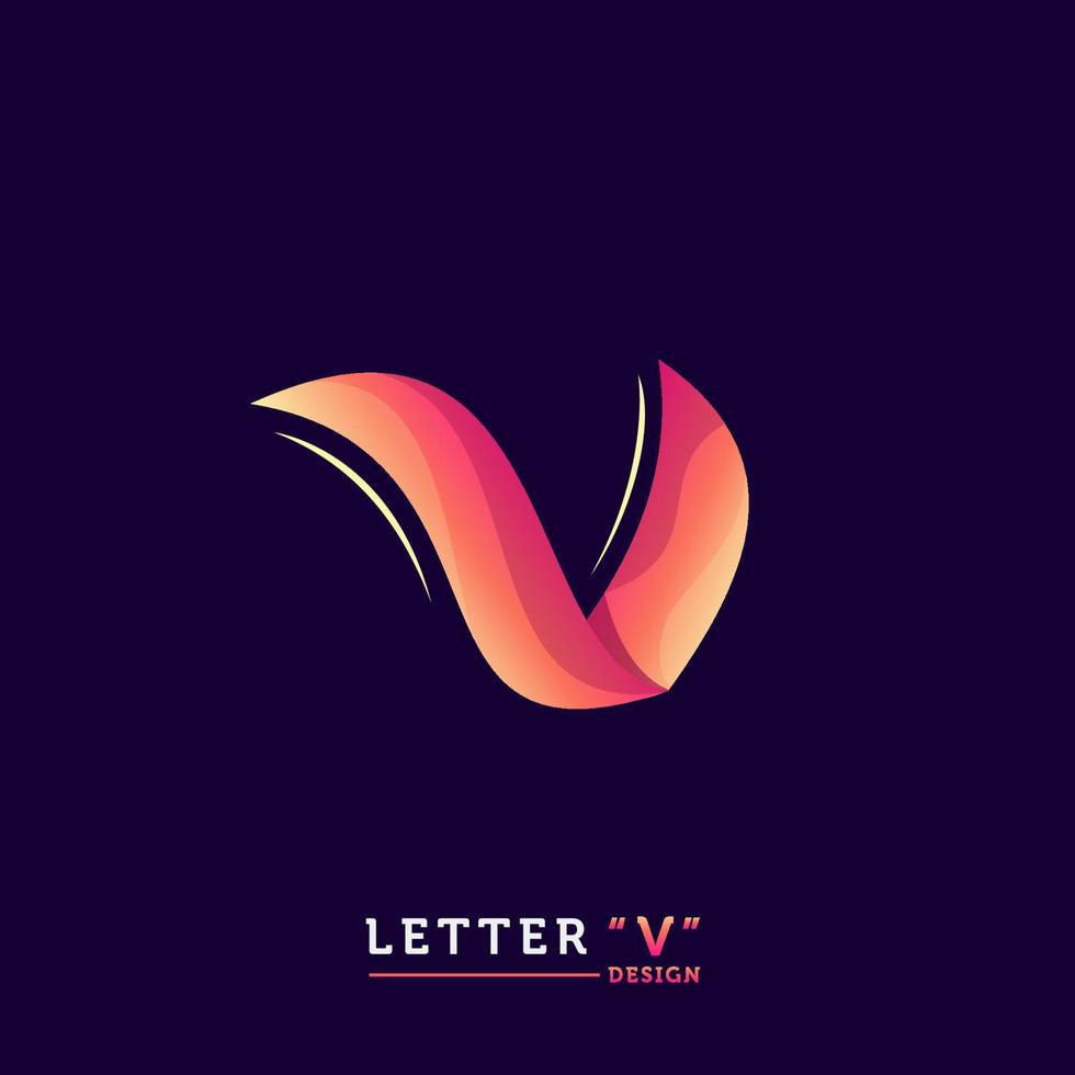 lettera v logo design vettore
